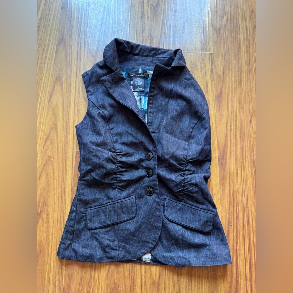 Women's Black Denim Vest size small